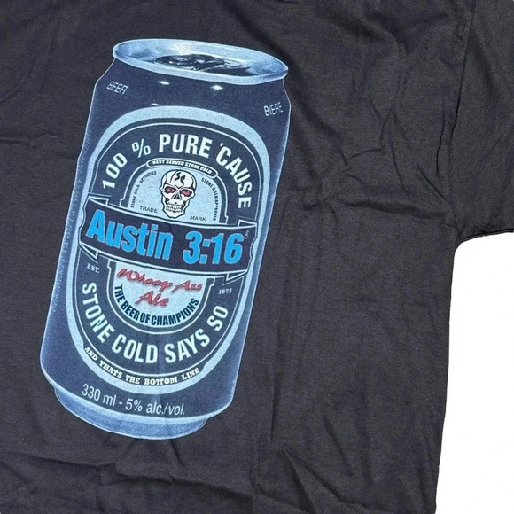 NWT Vintage Deadstock WWF Stone Cold Steve Austin Whoop Ass Beer T Shirt Mens XL - Picture 3 of 9
